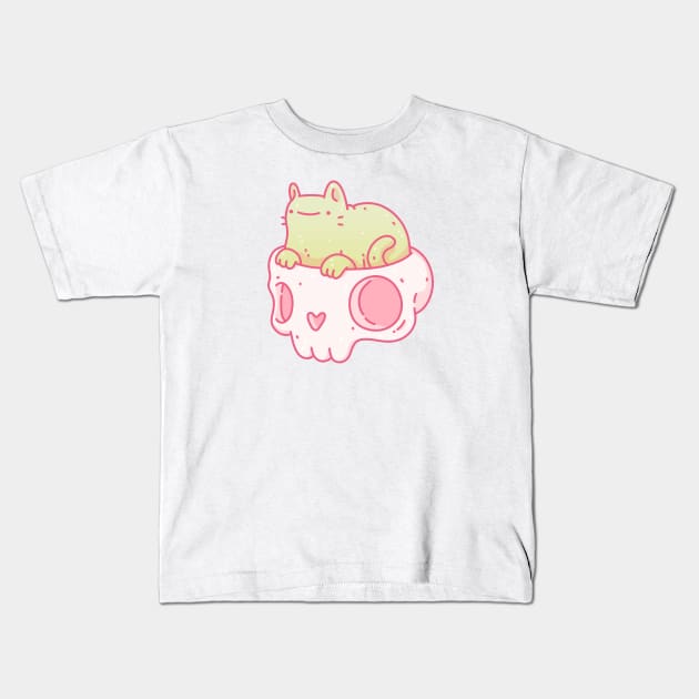 Skullcat Kids T-Shirt by odsanyu